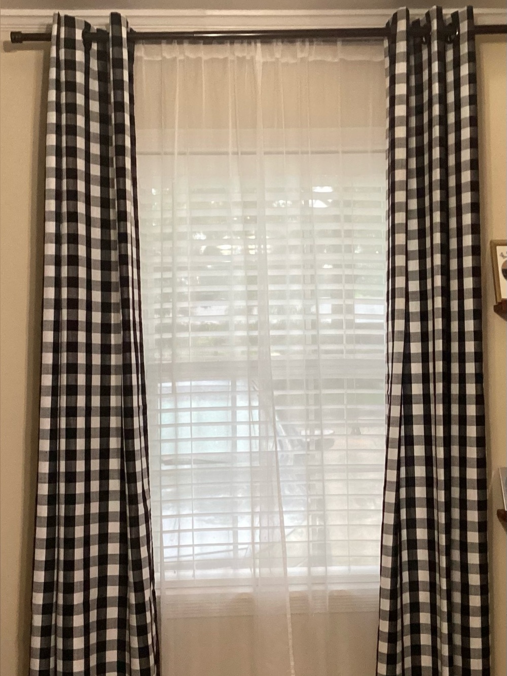 Black and White Buffalo Check Grommet Curtain 2 Panels.